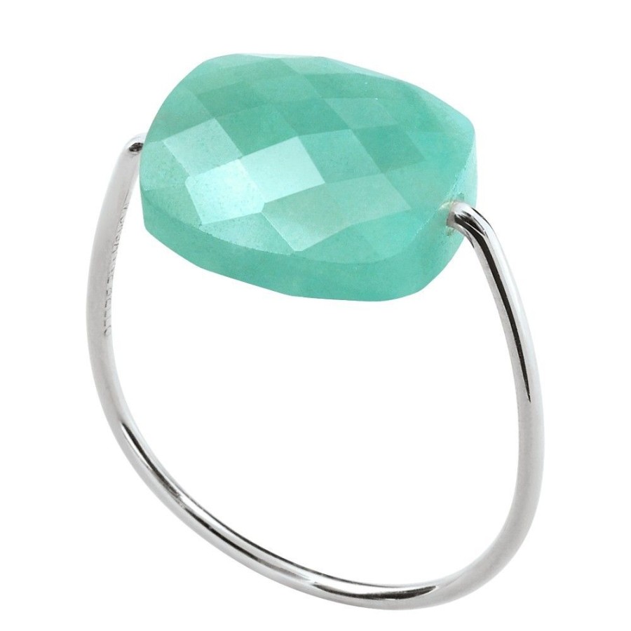 Jewels Morganne Bello  | Amazonite Cushion White Gold Ring