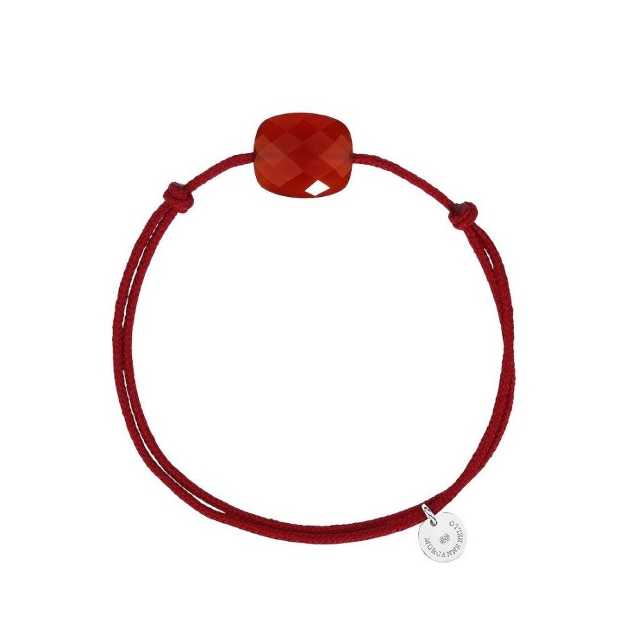 Jewels Morganne Bello  | Carnelian Cushion Vermilion Cord Bracelet