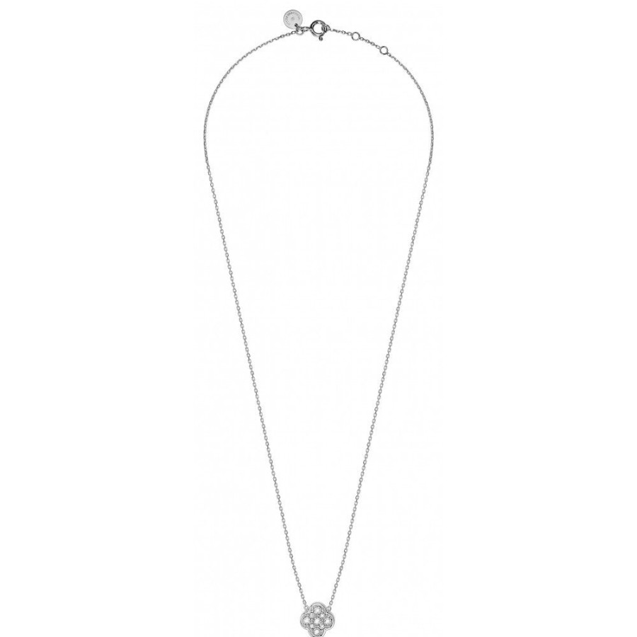 Jewels Morganne Bello  | White Diamonds Clover White Gold Necklace