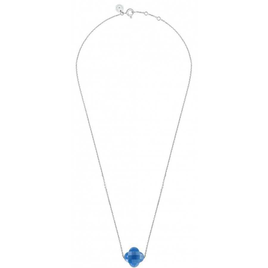 Jewels Morganne Bello  | Blue Quartz Clover White Gold Necklace